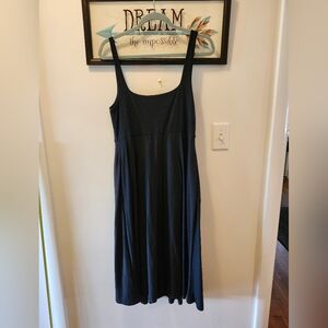Beyond Yoga Blue Square Neck Sleeveless Maxi Dress